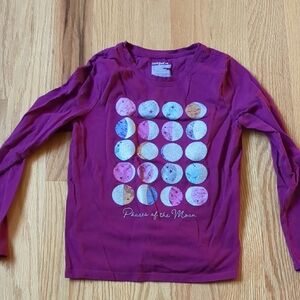 Cat & Jack Purple Moon Phases Long Sleeve Tee